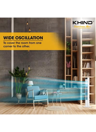 KHIND Tower Fan With Remote Control FD351R White-6