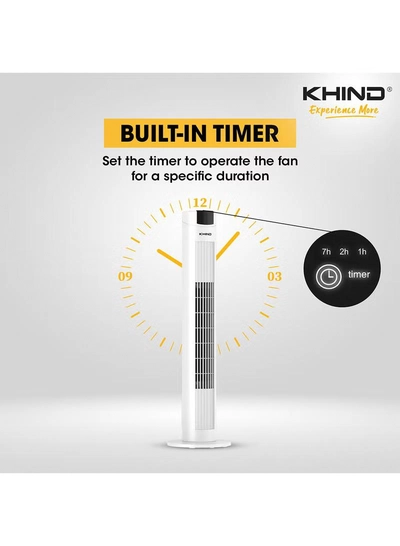 KHIND Tower Fan With Remote Control FD351R White-4