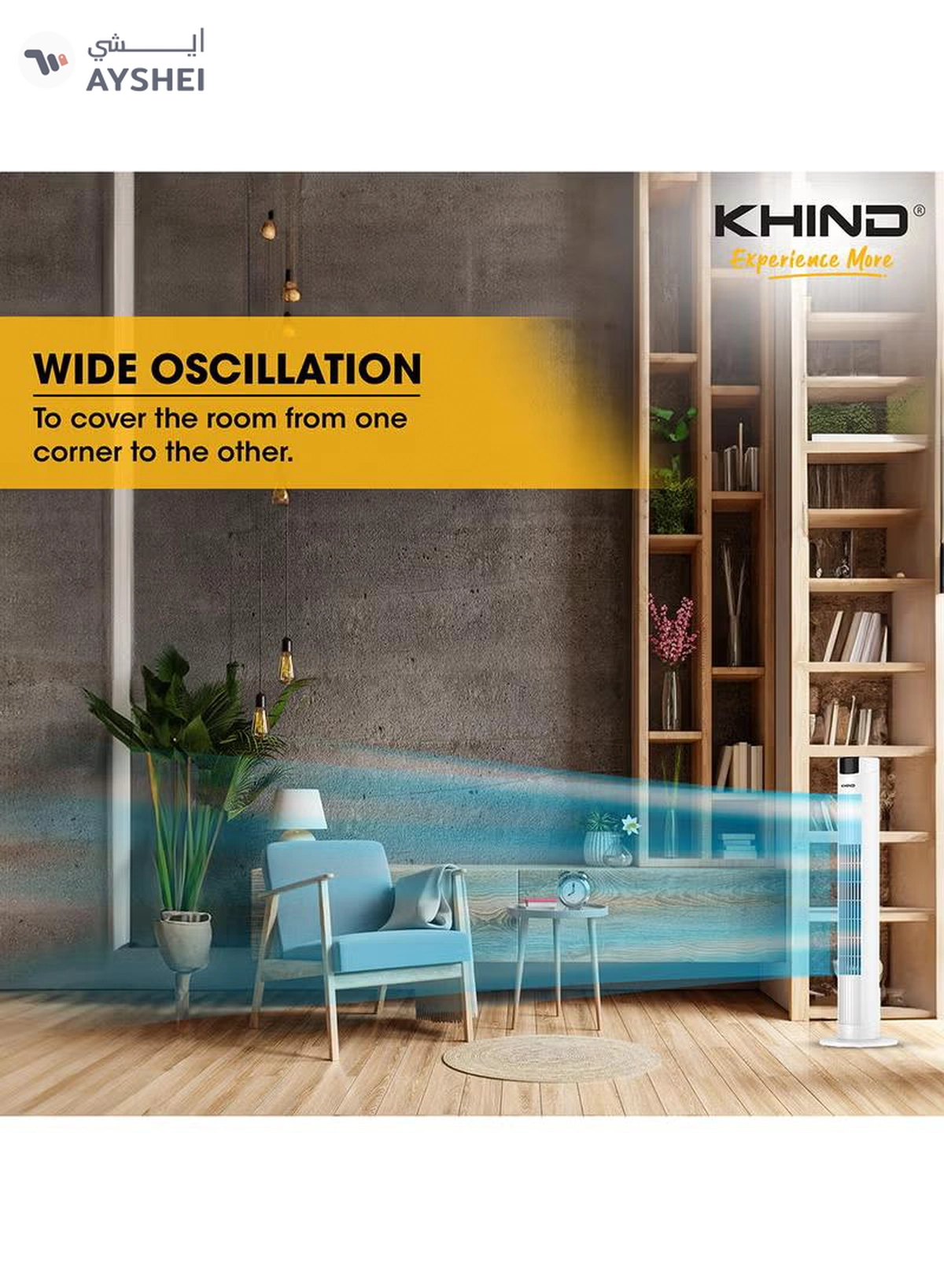 KHIND Tower Fan With Remote Control FD351R White-6-6
