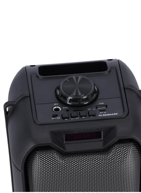 Olsenmark Bluetooth Party Speaker, Built-in Lights AUX FM USB TF Card 200W PMPO Party Speaker
