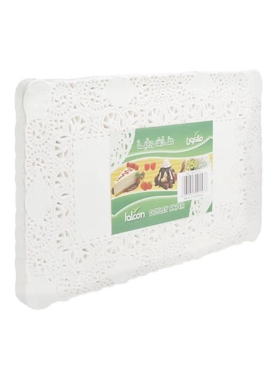 Falcon 250-Piece Rectangle Doyley Papers White 30x17.5cm-0