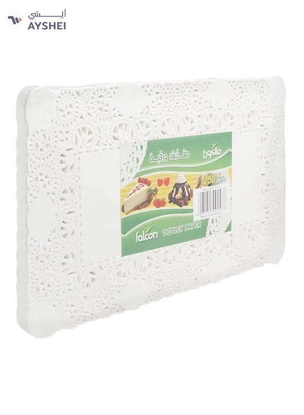 Falcon 250-Piece Rectangle Doyley Papers White 30x17.5cm