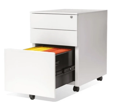 Steel Mobile Pedestal, Black / White-0