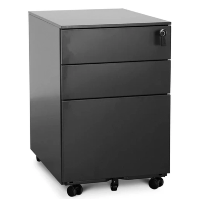 Steel Mobile Pedestal, Black / White-1
