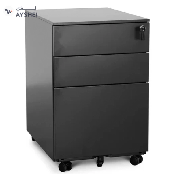 Steel Mobile Pedestal, Black / White