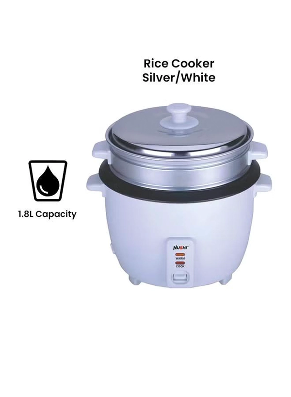 NUSHI Rice Cooker NS-5007 Silver/White