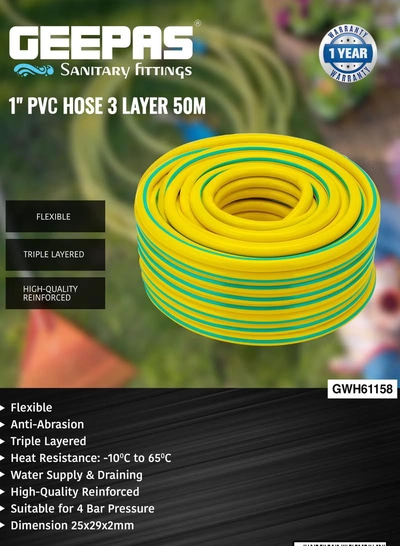 Geepas Garden Hose 1'' 50m-4