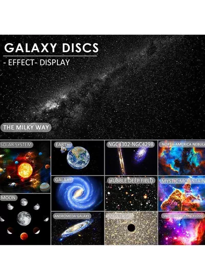 360 Degree Rotating Tabletop Star, Galaxy and Planetarium Projector Featuring Large Projection Area with 4K Replaceable 12 Discs, Ideal Night Light Show for Kids and Adults in White-1