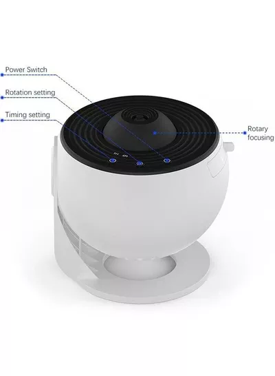 360 Degree Rotating Tabletop Star, Galaxy and Planetarium Projector Featuring Large Projection Area with 4K Replaceable 12 Discs, Ideal Night Light Show for Kids and Adults in White-2
