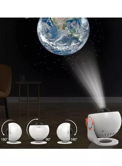 360 Degree Rotating Tabletop Star, Galaxy and Planetarium Projector Featuring Large Projection Area with 4K Replaceable 12 Discs, Ideal Night Light Show for Kids and Adults in White-3