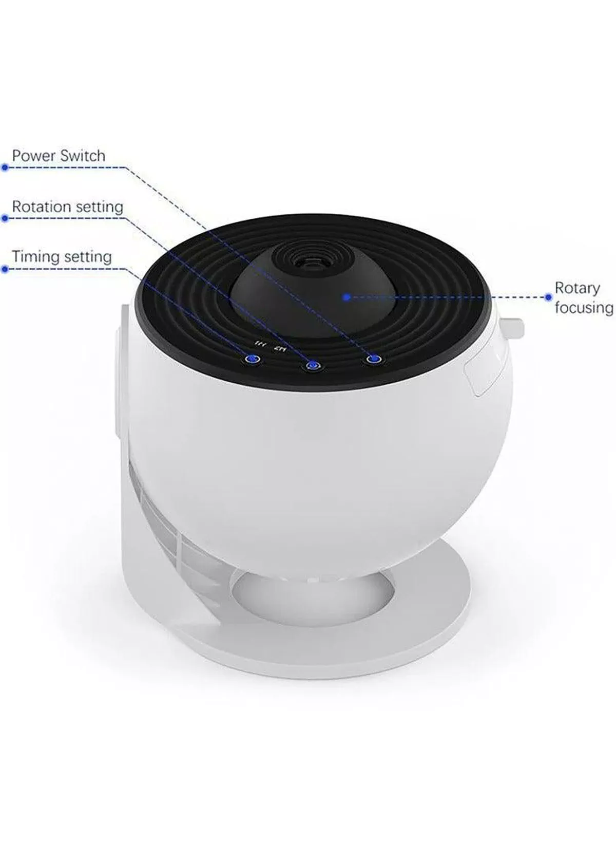 360 Degree Rotating Tabletop Star, Galaxy and Planetarium Projector Featuring Large Projection Area with 4K Replaceable 12 Discs, Ideal Night Light Show for Kids and Adults in White-2-2