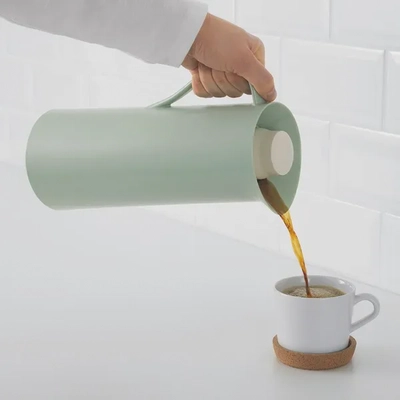 Trendy BEHÖVD Vacuum Flask - Light Green & Beige, 1 Liter-1