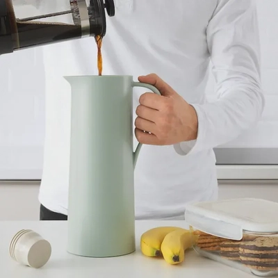 Trendy BEHÖVD Vacuum Flask - Light Green & Beige, 1 Liter-2