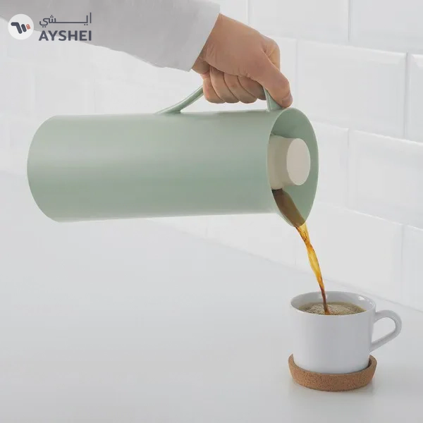 Trendy BEHÖVD Vacuum Flask - Light Green & Beige, 1 Liter