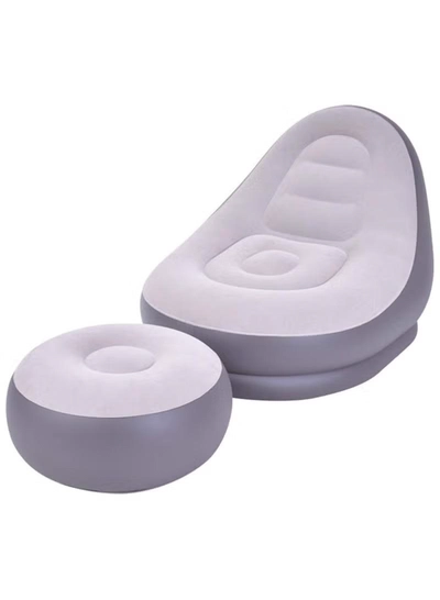 DubaiGallery Inflatable lounge chair with Extra foot mat, multi-function purpose with air pump 2-in-1 air nozzle design makes it inflate and deflate quickly-0