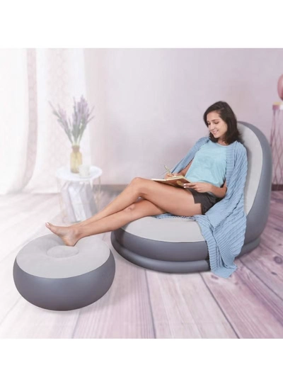 DubaiGallery Inflatable lounge chair with Extra foot mat, multi-function purpose with air pump 2-in-1 air nozzle design makes it inflate and deflate quickly-1