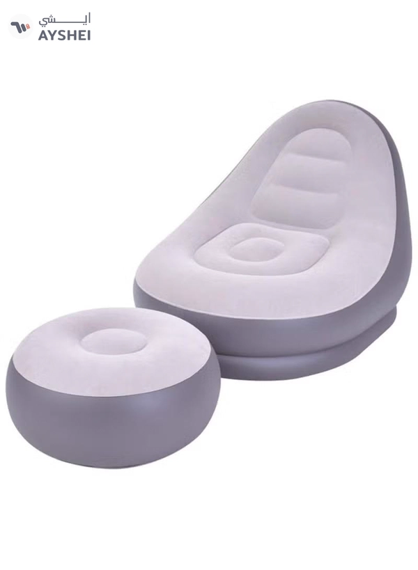 DubaiGallery Inflatable lounge chair with Extra foot mat, multi-function purpose with air pump 2-in-1 air nozzle design makes it inflate and deflate quickly