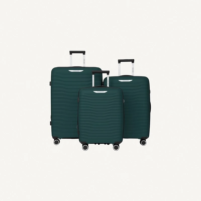 Para John TRACE Series - 3 Piece Expandable Polypropylene Luggage Set with 360 Dual Wheels | Durable, Lightweight & Stylish 20,24,28 Sizes- Dark Green-0
