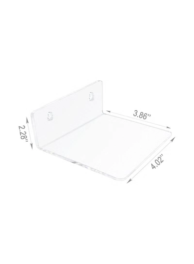 Eworld 7-Ledges Acrylic Adhesive Wall Shelves, Clear Mini Floating Shelf with Smooth Rounded Edges-2