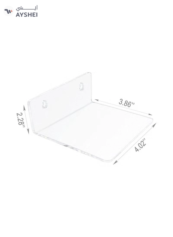 Eworld 7-Ledges Acrylic Adhesive Wall Shelves, Clear Mini Floating Shelf with Smooth Rounded Edges