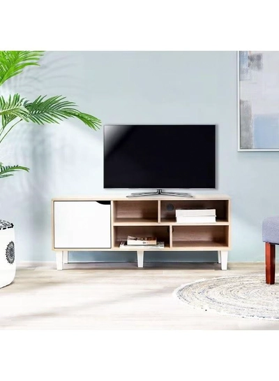 DubaiGallery Modern Wooden TV Stand with Storage Shelves and Cabinet – 120 cm-0