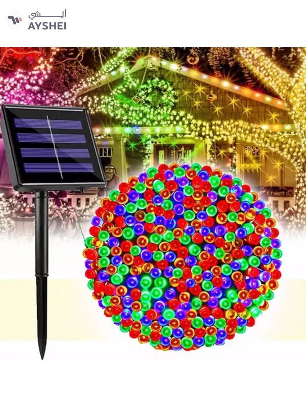 Yuwell 2 Pack Solar Light String LED Decorative Light Solar Powered Fairy Lights 30 Meter 300 LED Multi Modes Solar Outdoor Light String Lights For Home And Outdoor Decoration Multicolor Total (60 Meter 600 Led)