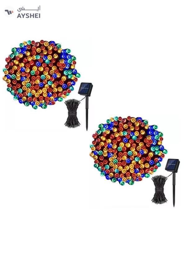Yuwell 2 Pack Solar Light String LED Decorative Light Solar Powered Fairy Lights 30 Meter 300 LED Multi Modes Solar Outdoor Light String Lights For Home And Outdoor Decoration Multicolor Total (60 Meter 600 Led)