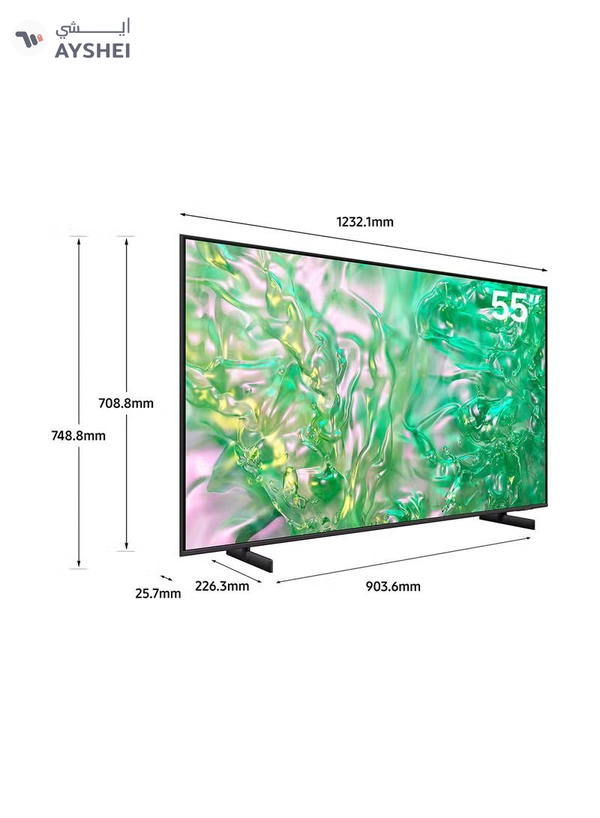 Samsung 55 Inch 4K Upscaling UHD TV | Dynamic Crystal Color | Air Slim Design | 50HZ | Built in receiver | (2024) UA55DU8000UXZN Titan Gray