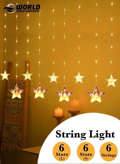 Eworld LED String Lights with 8 Lighting Modes for Eid and Ramadan Decorations-0