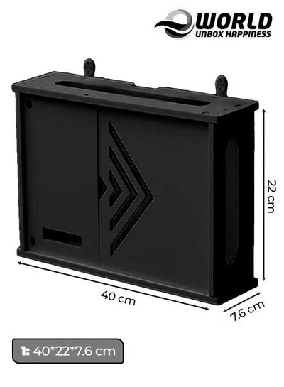 Eworld Stylish Wall-Mounted Router Rack for Wi-Fi Router, Set-Top Box, Light Cat Box, and More-1