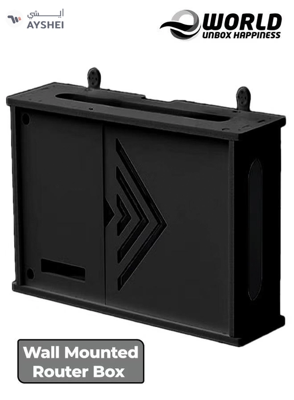 Eworld Stylish Wall-Mounted Router Rack for Wi-Fi Router, Set-Top Box, Light Cat Box, and More