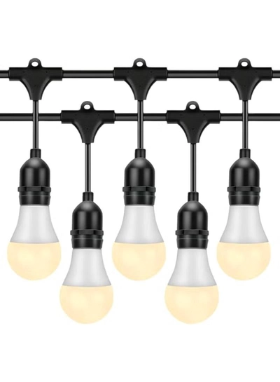 Yuwell Outdoor Waterproof IP65 Led String Lights E27 Holder 15 Meter Bulb Holder Wire With 30 LED Bulbs 9W Warm White With EU Plug Solar Bulb Holder For Ramadan Decoration Lights And Outdoor Decoration Light Hanging Light String Wire Ramadan Light For Commercial Patio Garden & Porch Yard-0