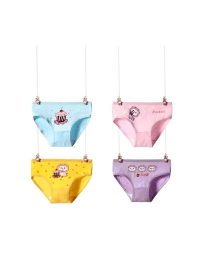 babyqlo 4 Pack Cute Porket With Cupcake Printed Panty Multicolour-0