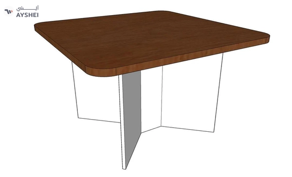 Meeting table: Rounded Square, For 4 persons