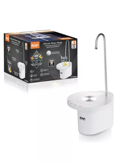 RAF Electric Water Pump R.76000G – Quiet Operation & Easy Cleaning Make everyday hydration easier with this compact electric water pump featuring a low-noise 4W motor, three-speed water outlet, quick-release water function, and easy-to-clean construction for reliable and convenient household operation.-5