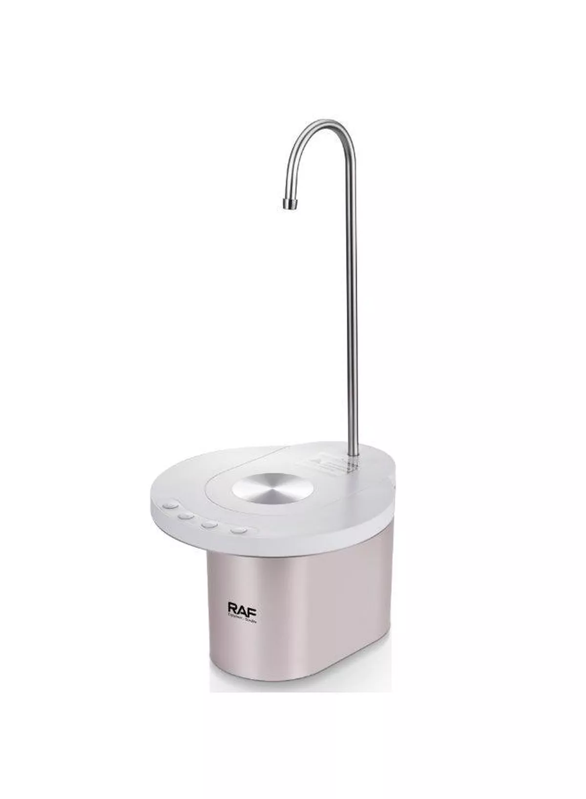 RAF Electric Water Pump R.76000G – Quiet Operation & Easy Cleaning Make everyday hydration easier with this compact electric water pump featuring a low-noise 4W motor, three-speed water outlet, quick-release water function, and easy-to-clean construction for reliable and convenient household operation.-3-3