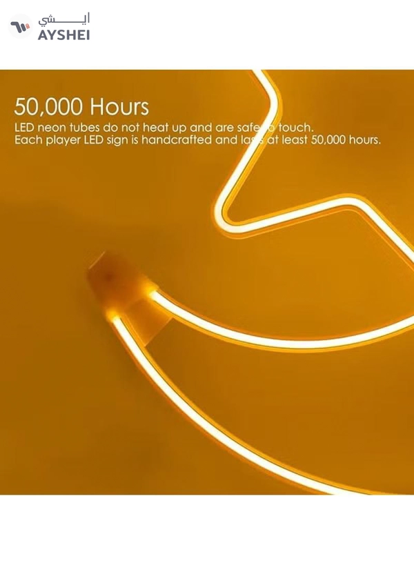 Yuwell Ramadan LED String Light Yellow Moon And Star For Indoors Home Decor Outdoors Decorations Ramadan Celebration Light 60CM With UK Plug 3-Pin Plug