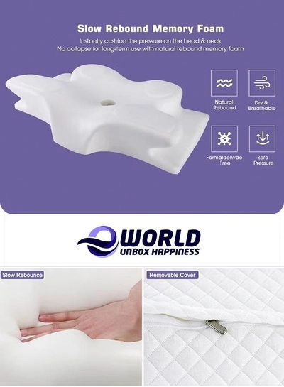Eworld Memory Foam Butterfly-Shaped Cervical Pillow for Shoulder and Neck Pain Relief-1
