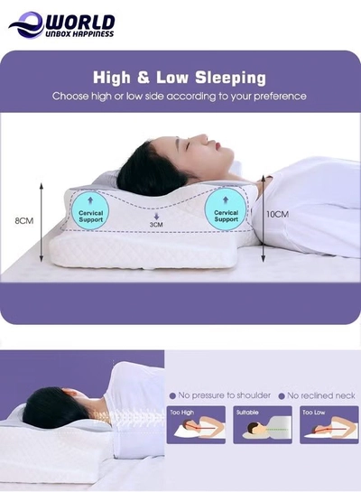 Eworld Memory Foam Butterfly-Shaped Cervical Pillow for Shoulder and Neck Pain Relief-3