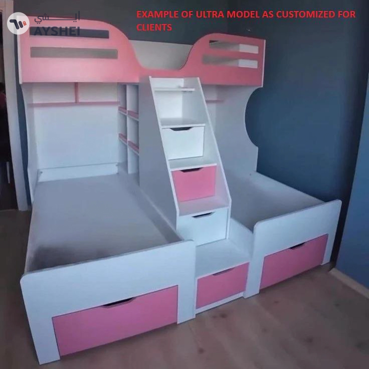 Ultra Bunk Bed with 3 Beds, Custom Made-2-2