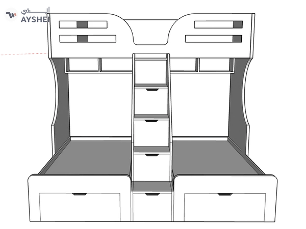 Ultra Bunk Bed with 3 Beds, Custom Made
