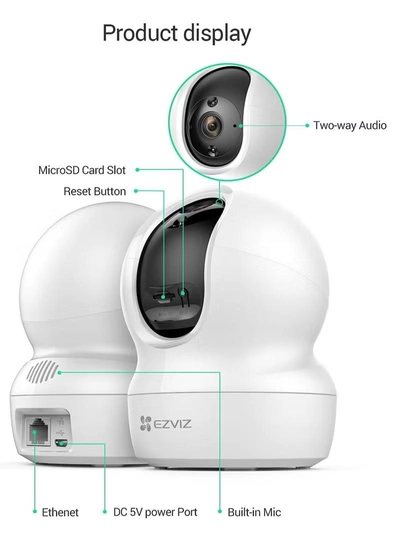 EZVIZ CP1 Smart Tracking Technology Advanced Security Clear View Wi Fi 360 Degree PT Camera 3MP-8
