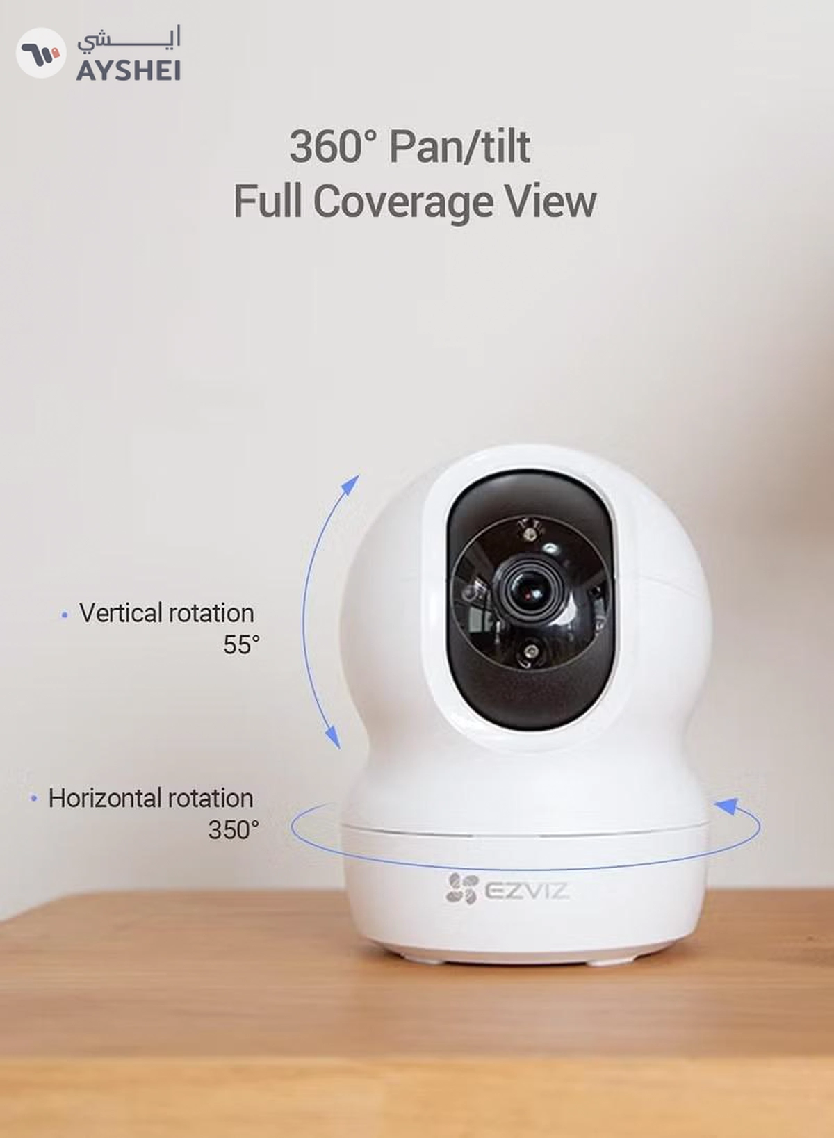 EZVIZ CP1 Smart Tracking Technology Advanced Security Clear View Wi Fi 360 Degree PT Camera 3MP-4-4