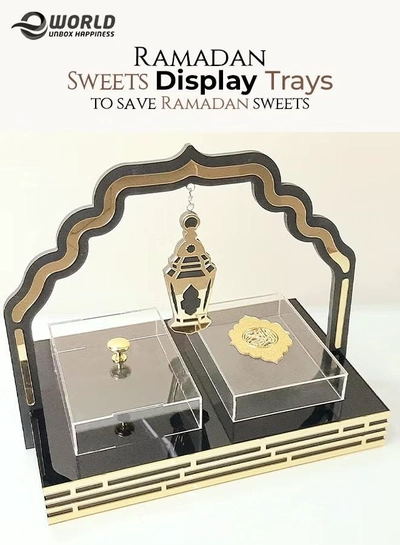 Eworld Ramadan Decorative Tray Ramazan Mubarak Dessert Serving Tableware Plates -0
