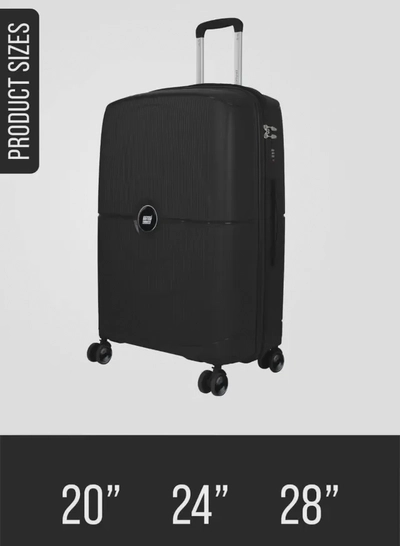 British Tourister Polypropylene Hardshell Luggage Set 3-Piece Spinner – TSA Approved Lock |Lightweight & Durable 20/24/28 Inch (Small, Medium, Large) – Black-1