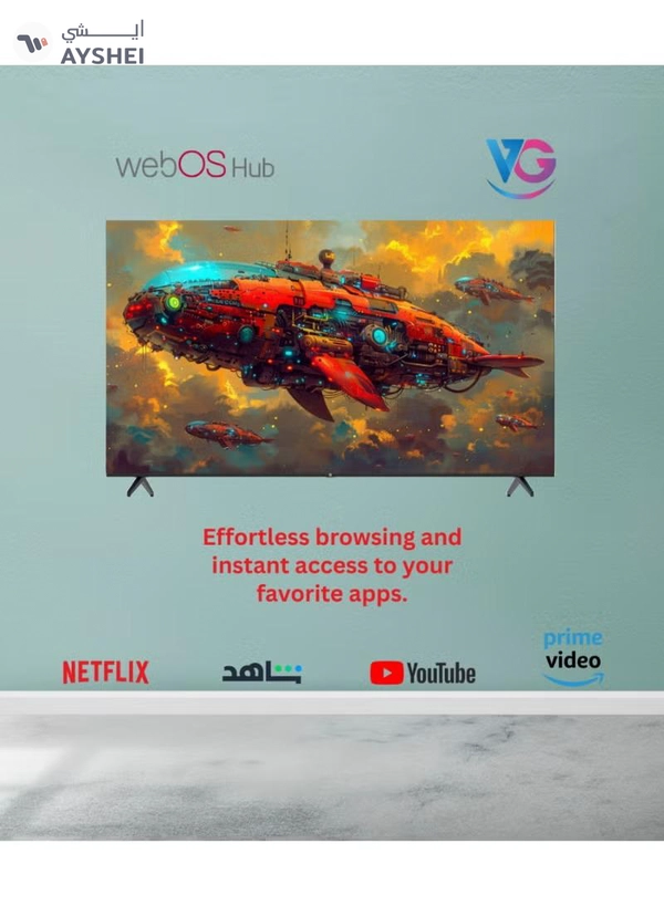 VG Bundle Of 85-inch 4K UHD QLED Smart TV (WebOS Hub, A+ Grade Panel, Magic Remote, Dolby Audio) With Soundbar (Bluetooth, FM Radio, 2.0 Channel Audio)