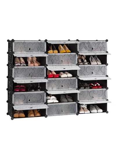 DubaiGallery 18 Cube Double Plastic Modular Storage Closet Organizer Cabinet Shoe Rack Cube-2