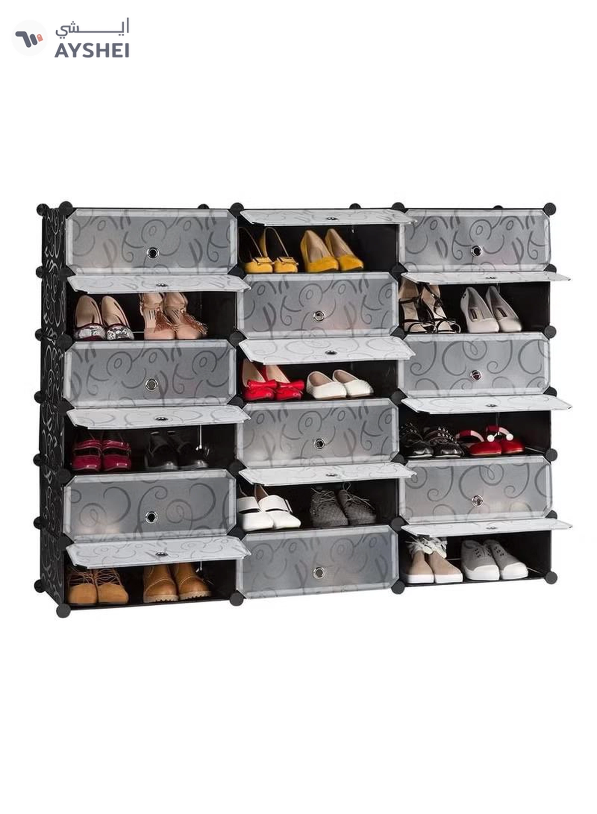 DubaiGallery 18 Cube Double Plastic Modular Storage Closet Organizer Cabinet Shoe Rack Cube-2-2
