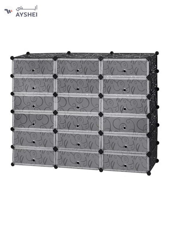 DubaiGallery 18 Cube Double Plastic Modular Storage Closet Organizer Cabinet Shoe Rack Cube
