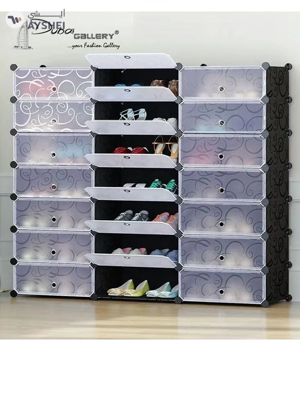 DubaiGallery 18 Cube Double Plastic Modular Storage Closet Organizer Cabinet Shoe Rack Cube